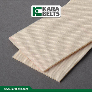 تسمه نقاله دو رو کتان، سفید، ضخامت 1/8 میلیمتر، 2 لایه نخ در کارابلتز