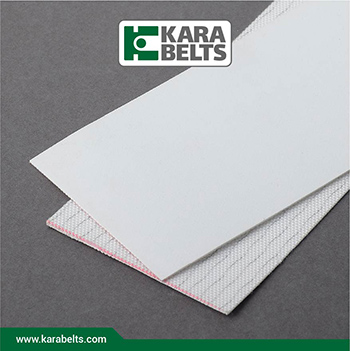 تسمه نقاله پی یو سفید مات ضخامت 1/3 میلیمتر، 2 لایه نخ، آنتی استاتیک در کارابلتز
