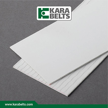 تسمه نقاله پی یو سفید مات ضخامت 2 میلیمتر، 2 لایه نخ، آنتی استاتیک در کارابلتز