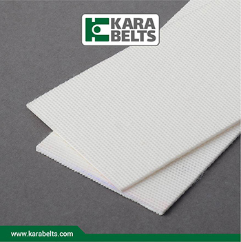 تسمه نقاله پی وی سی سفید، دورویه پلی استر (NNT) 2 لایه نخ در کارابلتز
